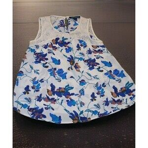 French Connection Women's Top Small Sz 6  Cami Lace Leaves Floral Boho Western